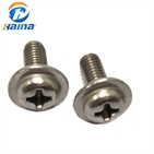 DOM7985 Stainless Steel A2-70 Cross recessed raised cheese head screws With Flat Washer